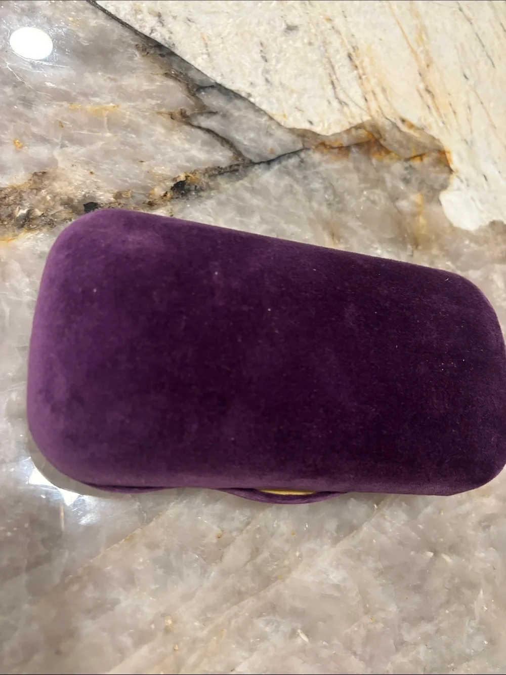 Gucci Purple Velvet Case with Gold Interior and Pouch